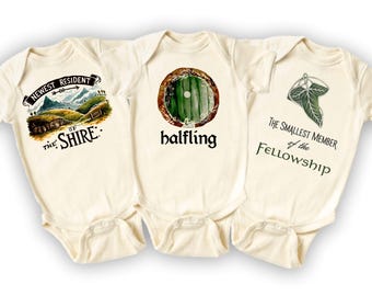 Halfling Baby Onesie® Bundle - Nerdy Baby Gift - 100% Cotton - 3 Onesies® Included - #V4