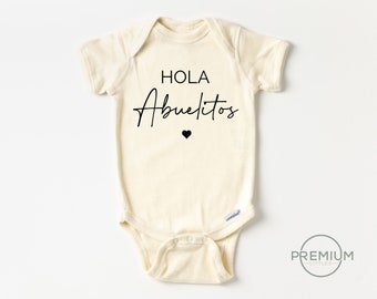 Hola Abuelitos Baby Onesie®: Spanish Pregnancy Announcement