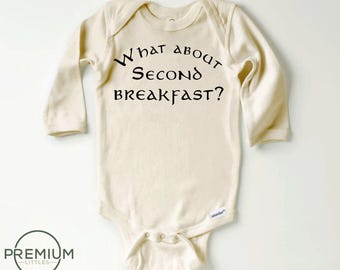 What About Second Breakfast Long Sleeve Onesie® | 100% Premium Cotton | Available in SS Onesie® LS Onesie® and Toddler Shirt