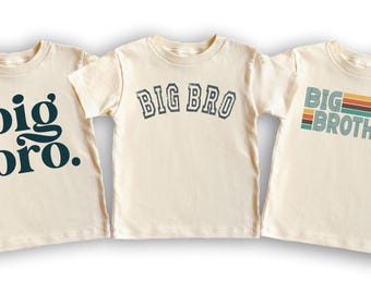 Big Brother Shirt Bundle | 3 Items Included | 100% Premium Cotton | Natural Color | Available in Toddler Shirt