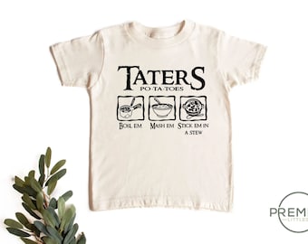 Taters Potatoes Onesie® - Boil Em Mash Em - Natural Color - 100% Cotton