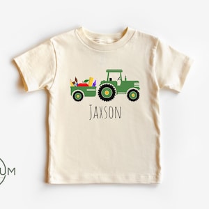 Personalized Back To School Tractor Shirt - Natural Color - 100% Premium Cotton - Toddler Shirt or Onesie®