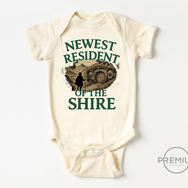 Newest Resident of The Shire Onesie® | 100% Premium Cotton | Available in Short Sleeve and Long Sleeve Onesie®