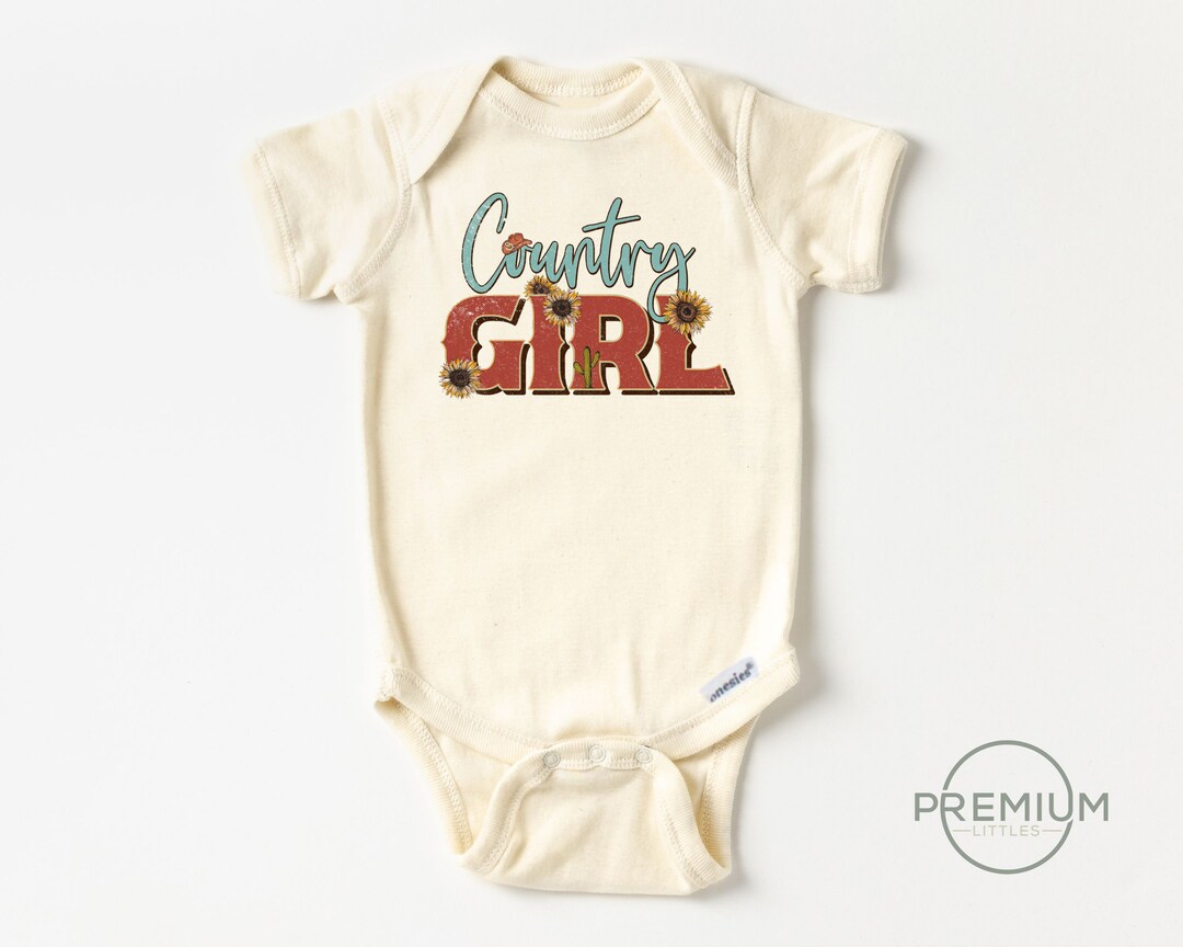Country Girl Onesie Girls Country Shirt Natural Bodysuit Etsy