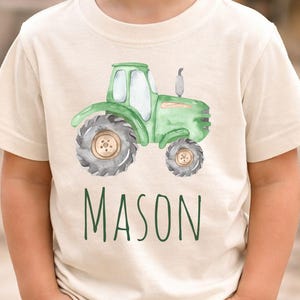 Personalized Tractor Shirt for Kids | Custom Name Farm Toddler Tee zdjęcie 1