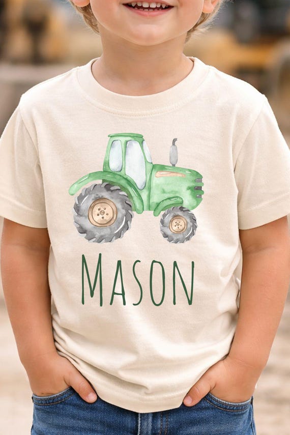 Personalized Tractor Shirt for Kids | Custom Name Farm Toddler Tee