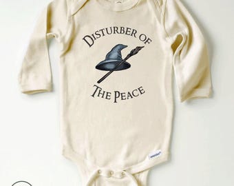 Disturber Of The Peace Long Sleeve Onesie® - 100% Premium Cotton - Natural Color - Available in SS Onesie®, LS Onesie® or Toddler Shirt
