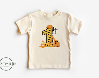 Construction Birthday Shirt - One Year Old Construction Party - Birthday Onesie® - 1st Birthday Shirt - Dump Truck Shirt - Natural Shirt