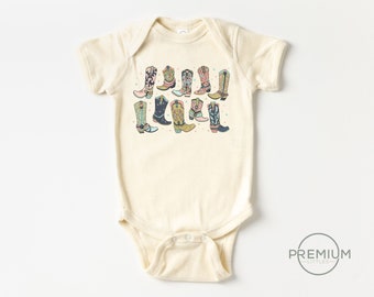 Cowgirl Boots Onesie® - Country Bodysuit - Natural Onesie® or Shirt