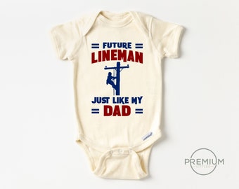 Lineman Baby Onesie® - Future Lineman Just Like My Dad - Natural Bodysuit