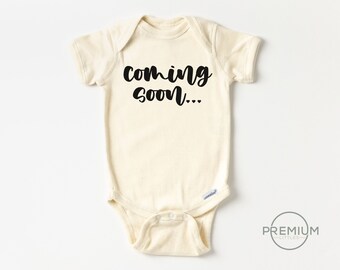 Coming Soon Baby Onesie® - Pregnancy Announcement Onesie® - Baby Reveal Onesie® - Natural Bodysuit