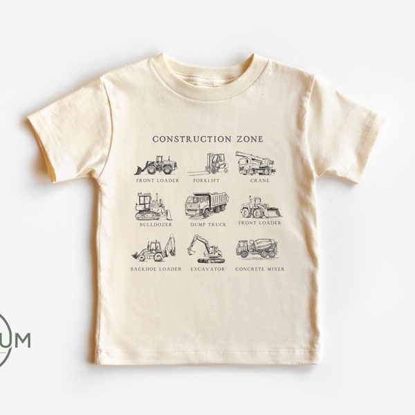 Construction Zone Toddler Shirt - Natural Color - 100% Premium Cotton - Toddler Shirt or Onesie®