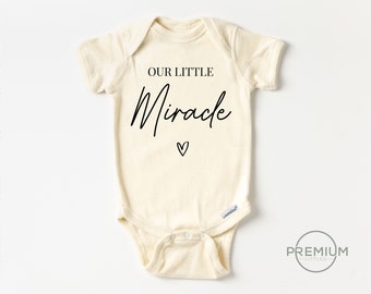 Baby Announcement Onesie® Our Little Miracle Baby Onesie® - Religious Onesie® - IVF Baby - Natural Onesie®