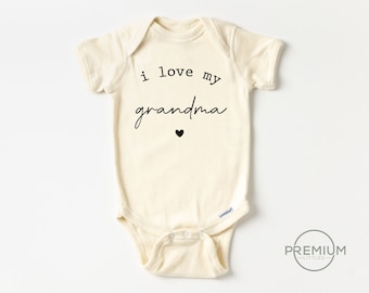 Personalized I Love My Grandma Onesie® | Customize The Name You Would Like | 100% Cotton | Available In Toddler Shirt or Onesie®