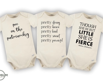 Feminist Baby Onesie Bundle: Empowering Slogans, 100% Cotton