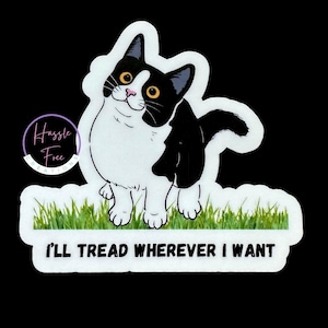 Cat Tread Vinyl Sticker | Political | Election 2024 | Cat Ladies for Harris | Democrat| Vote| Civil Rights| Cat for Harris | Kamala