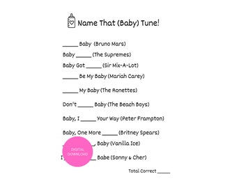 Name That Tune Baby Shower Game
