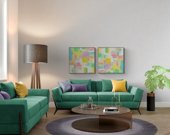 Abstract Bright Bold Geometric Wall Art, Square Art, Colorful Fine Art Print, Radiant