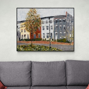 Impressionist Wall Art, Architectural Wall Art, Village Life Wall Art, Main Street Wall Art, Horizontal Wall Fine Art Print, Row on Main