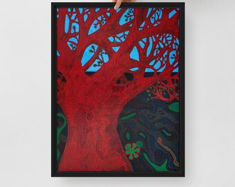 De bloem en de slang ingelijst canvas