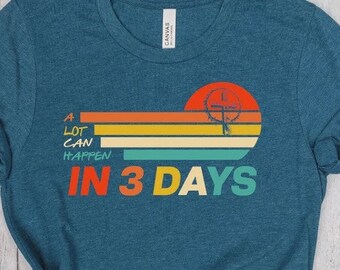 Retro Easter Day Shirt: He Is Risen Christian Family Gift