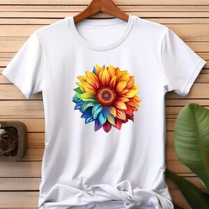 Rainbow Sunflower Shirt: LGBT Pride Floral Print