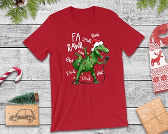 Dinosaur Christmas Lights T-Shirt: T-Rex Xmas Shirt
