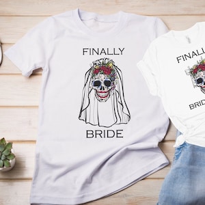 Skull Bride Bachelorette Party Shirts: Funny Bridal Squad Tees