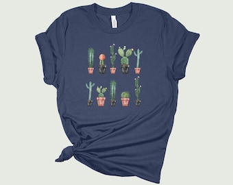 Cactus Garden Cotton Tee, Desert Plant Shirt