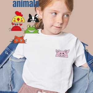 Pocket animals T-shirts, Animal Lover Tee, Cute animals, Birthday Gift for animal lovers, Animals Graphic Tees, Animal Pocket Tees