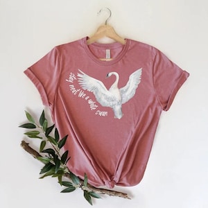 White Swan Graphic T-Shirt: Dainty Love Swan Tee