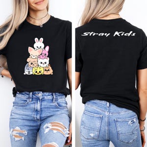 Cute Stray Kids Members Chibi T-shirt, Stray Kids Shirt, Stray Kids Group Shirts, Music Lover T-shirt