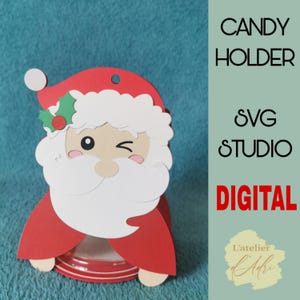 DIGITAL_ Santa Claus Candy holder/ Dome size 8cm /Open and Close system