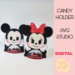 DIGITAL - Ensemble souris porte-bonbons / taille du dôme 8 cm / système d'ouverture et de fermeture