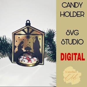 DIGITAL_ Christmas Candy holder/ dome size 8cm/ open and close system