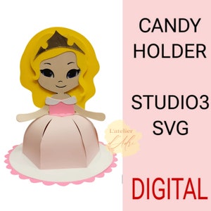 DIGITAL- princess candy holder, princess svg,princess doll svg