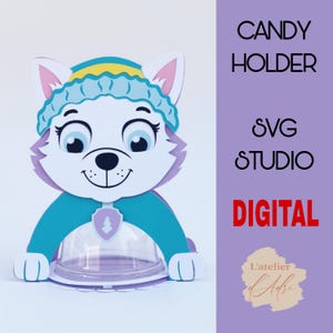 DIGITAL_ Porte-bonbons/taille du dôme 8cm/système d'ouverture et de fermeture/porte-bonbons chien