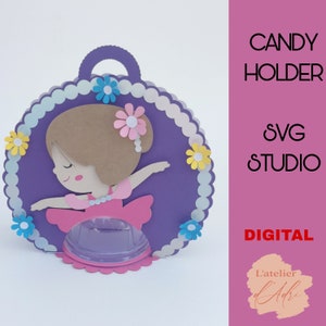 DIGITAL_ Ballet dancer Candy holder/  dome size 8cm/ open and close system