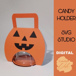 DIGITAL_Pumpkin Halloween Candy holder/ dome size 8cm/ open and close system