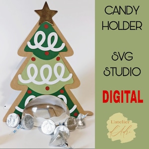 DIGITAL_ Christmas Tree Candy Holder/ dome size 8cm/ open and close system