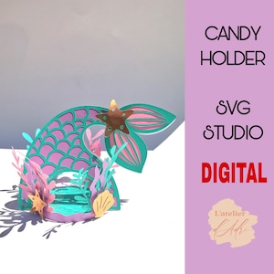 DIGITAL_ Meerjungfrau-Bonbonhalter/ Kuppelgröße 8cm/ Öffnungs- und Schließsystem