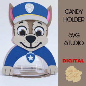 DIGITAL_ Porte-bonbons/ taille du dôme 8 cm/ système d'ouverture et de fermeture