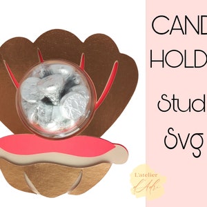 DIGITAL- Mermaid Candy Holder Seashell Mermaid/Mermaid Candy Holder Template/Seashell svg Studio3/Cricut, Silhouette Cameo