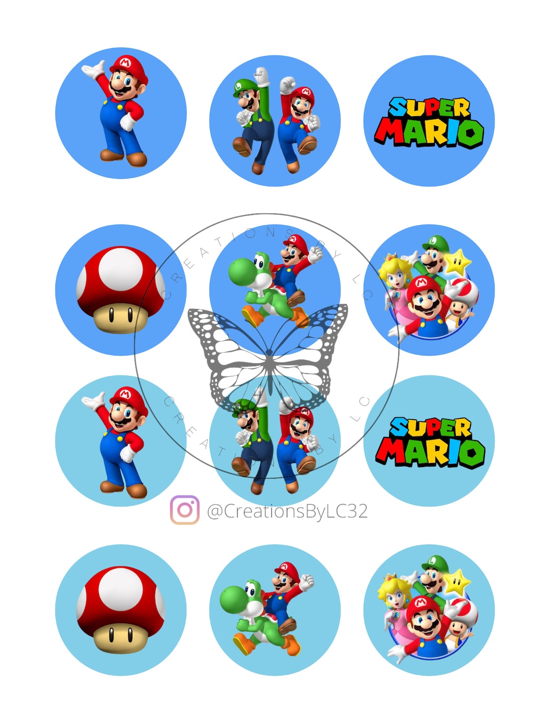 Mario Cupcakes, Printable Cupcake, Super Mario Cupcakes Mario Birthday ...