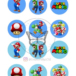 Mario Cupcakes, druckbare Cupcake, super Mario Cupcakes Mario Geburtstagsthema, digitaler Download Mario Cupcakes