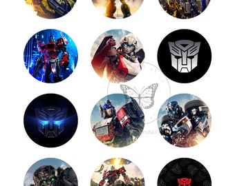 Transformer digital cup toppers, transformers printable cupcake toppers, transformers prints, Transformer stickers birthday party