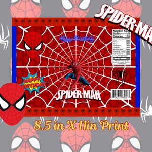 fiesta de cumpleaños de araña, bolsa de papas fritas de cumpleaños de superhéroe, cumpleaños de spiderman, etiqueta de spiderman, bolsa de papas fritas de spiderman, regalos de cumpleaños de spiderman,