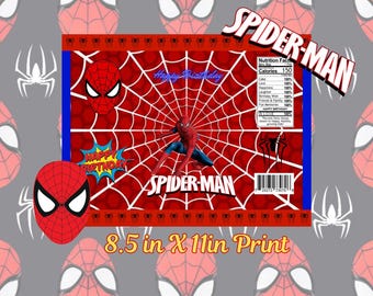 Spiderman Birthday Chip Bag Label (Digital Download)
