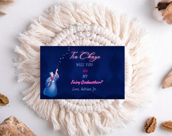 Would you be my fairy godmother? Cinderella fairy godmother, digital invitation, godmother proposal