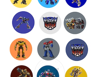 Transformer digital cupcake toppers, transformers printable cupcake toppers, transformers prints, Transformer stickers birthdayparty